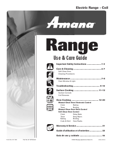 Manual Amana AER5511AAB14 Range