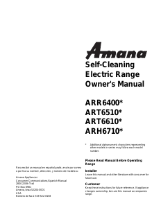 Manual Amana ART6510WW Range