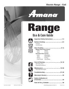 Manual Amana AER5511ACW Range