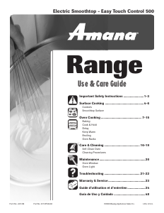 Manual Amana AER5715QAW20 Range