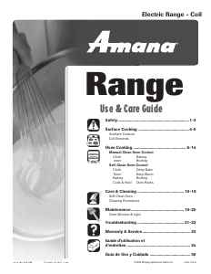 Manual Amana AER5511BAW Range