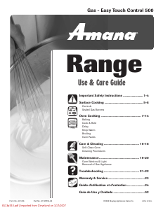 Manual Amana AGR5715QDQ22 Range