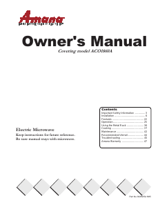 Manual Amana ACO1860AC Range
