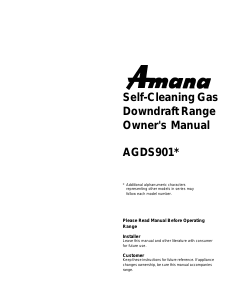 Manual Amana AGDS901E Range