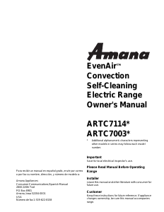 Manual Amana ARTC7003L Range