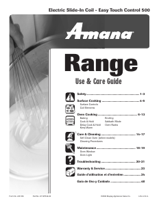 Manual Amana AES3540BAW0 Range