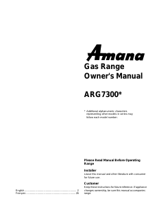 Manual Amana ARG7300WW Range