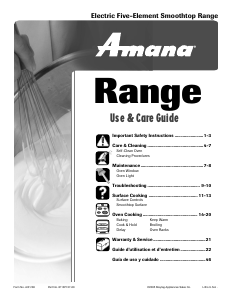 Manual Amana AER5722BAW Range