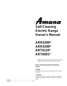 Manual Amana ARR6300W Range