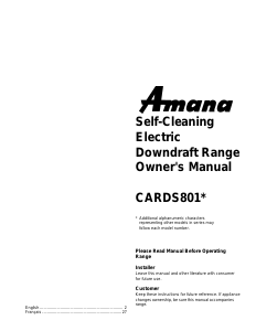 Manual Amana CARDS801WW Range