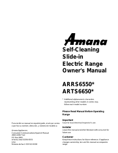 Manual Amana ARRS6550E Range