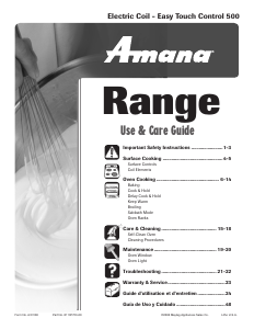Manual Amana AER5515RCW Range