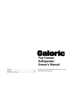 Handleiding Caloric GTA18B2L Koel-vries combinatie