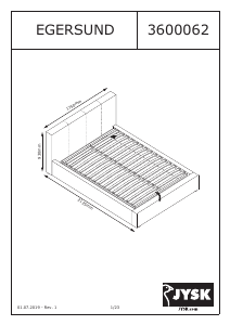 Посібник JYSK Egersund (160x200) Каркас ліжка
