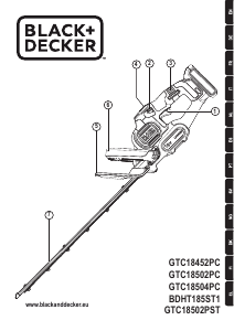 Handleiding Black and Decker GTC18502PST Heggenschaar
