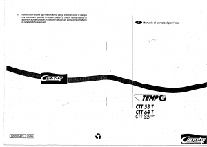 Manuale Candy CTT 63 T S Lavatrice