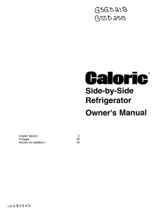 Manual Caloric GSSD25BW Fridge-Freezer