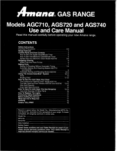Manual Amana AGC710W Range