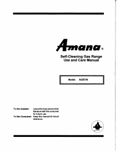 Manual Amana AGS730L Range