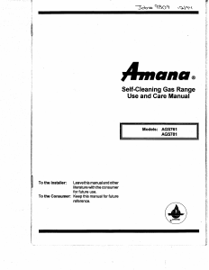 Manual Amana AGS761L Range