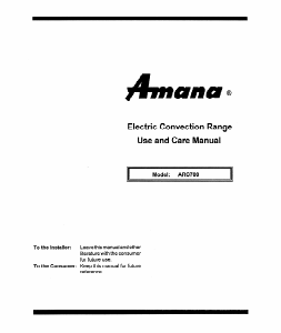 Manual Amana ARC700E Range