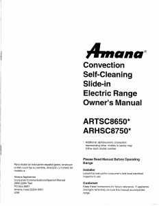 Manual Amana ARHSC8750WW Range