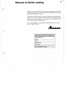 Manual Amana ARR301 Range
