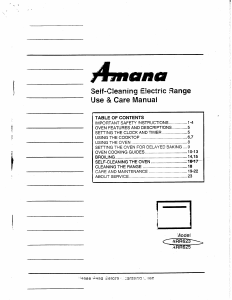 Manual Amana ARR623W Range
