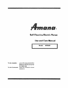 Manual Amana ARR630L1 Range