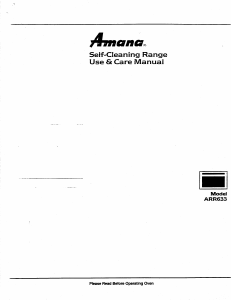 Manual Amana ARR633W Range