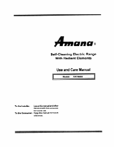 Manual Amana ART6600WW Range