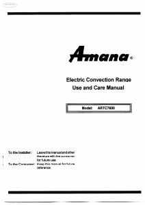 Manual Amana ARTC7600E Range