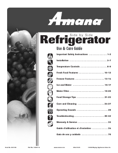 Bruksanvisning Amana ASD262RHRQ Kyl-frys