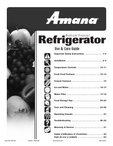 Manual de uso Amana ABB222ZDEW Frigorífico combinado
