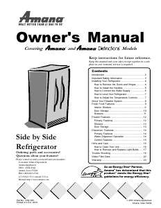 Manual de uso Amana ARS2664BW Frigorífico combinado