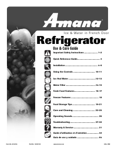 Mode d’emploi Amana AFI2538AEW Réfrigérateur combiné