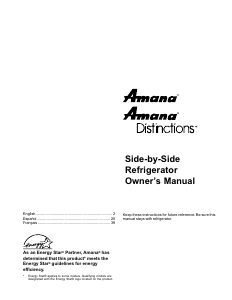 Bruksanvisning Amana ARS2365AW Kyl-frys