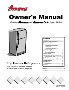 Mode d’emploi Amana ART2107BW Réfrigérateur combiné