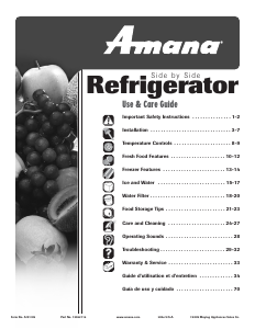 Mode d’emploi Amana ASD262RHRW Réfrigérateur combiné
