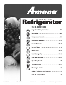 Bruksanvisning Amana ASD2628HEQ Kyl-frys
