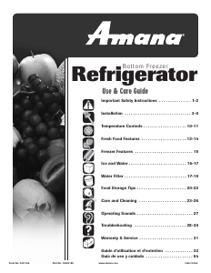 Bruksanvisning Amana ABB222ZDEB Kyl-frys