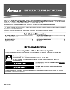 Mode d’emploi Amana ATB1822MRS00 Réfrigérateur combiné