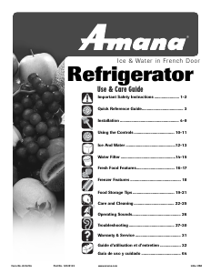 Handleiding Amana AFI2538AES Koel-vries combinatie