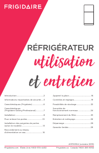 Mode d’emploi Frigidaire FFHI1835VS Réfrigérateur combiné