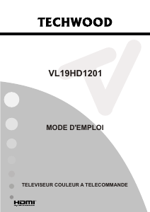 Mode d’emploi Techwood VL19HD1201 Téléviseur LCD