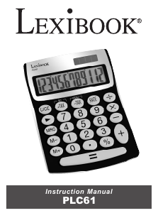 Mode d’emploi Lexibook PLC61 Calculatrice