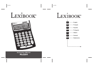 Manual Lexibook PLC251 Calculadora
