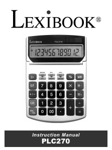 Manual Lexibook PLC270 Calculadora