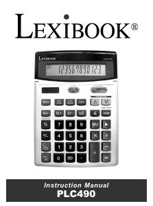 Manual Lexibook PLC490 Calculadora