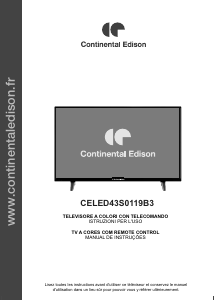 Manuale Continental Edison CELED43S0119B3 LED televisore